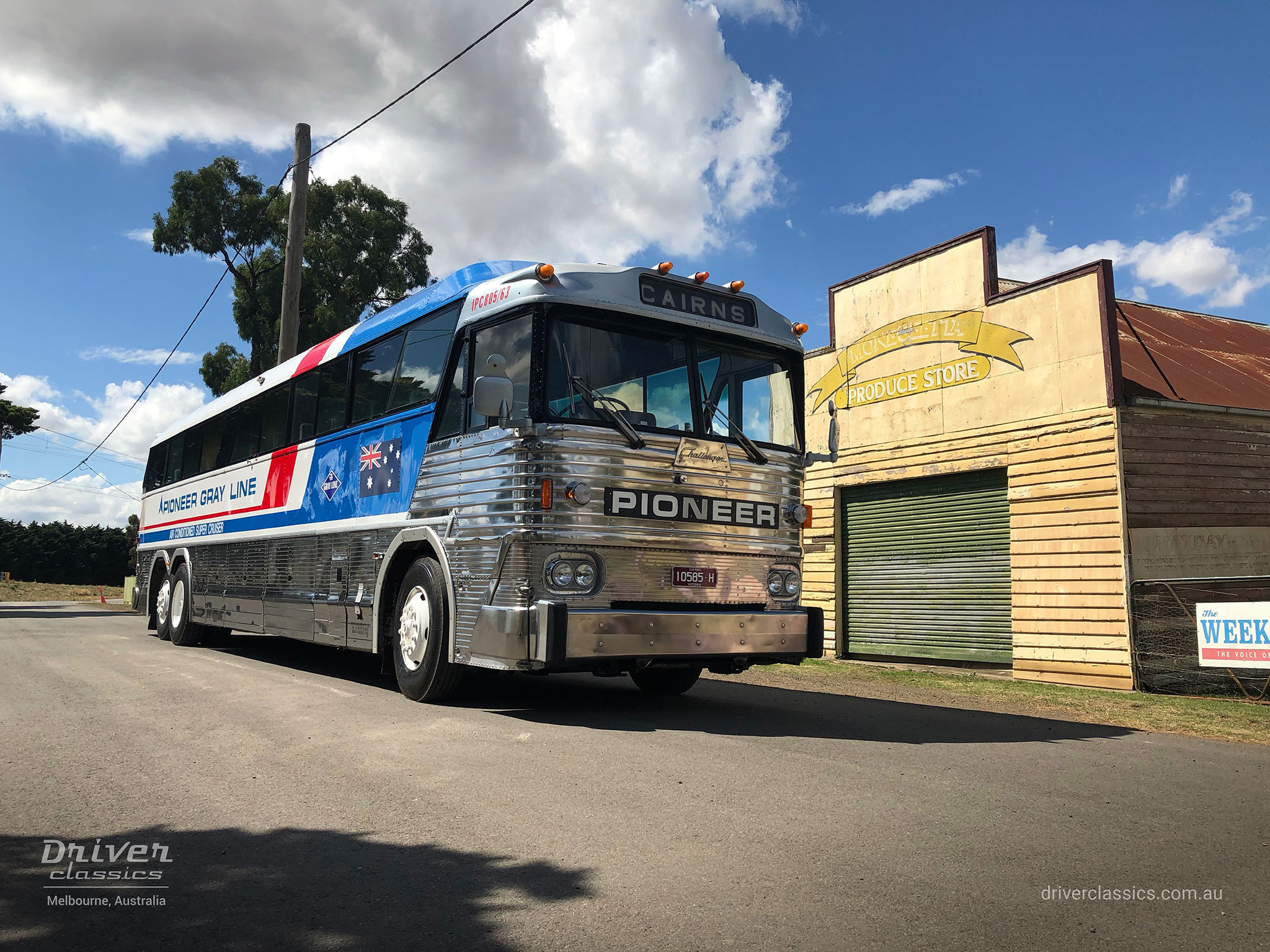 MCI MC7 bus (1972 model) Front and side, Photo taken at Monegeetta VIC in February 2022