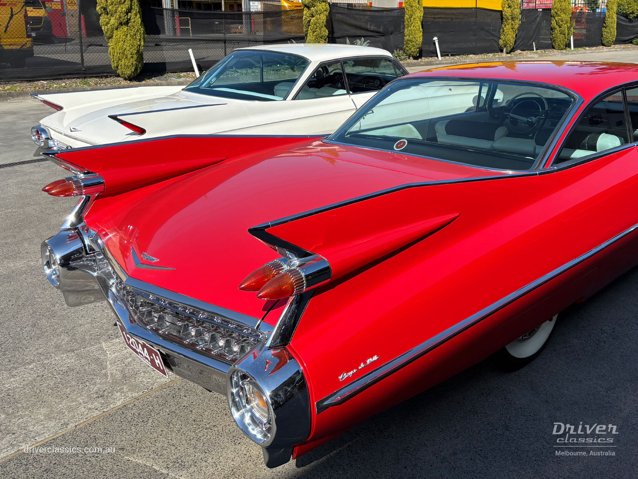 Cadillac Coupe de Ville, 1959 model, boot and fins. Photo taken at Mount Waverley, VIC in September 2026