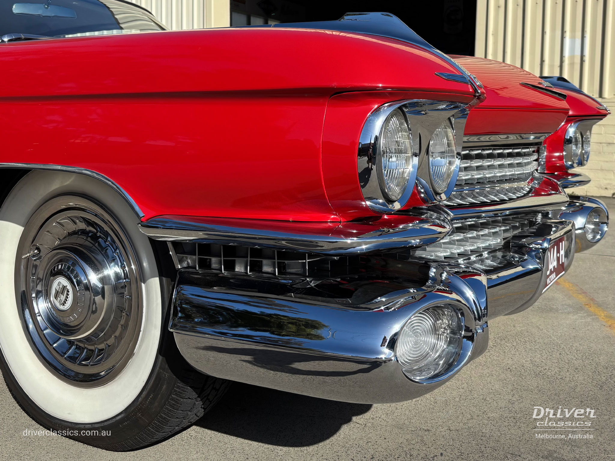 Cadillac Coupe de Ville, 1959 model, front right corner area. Photo taken at Mount Waverley, VIC in September 2026
