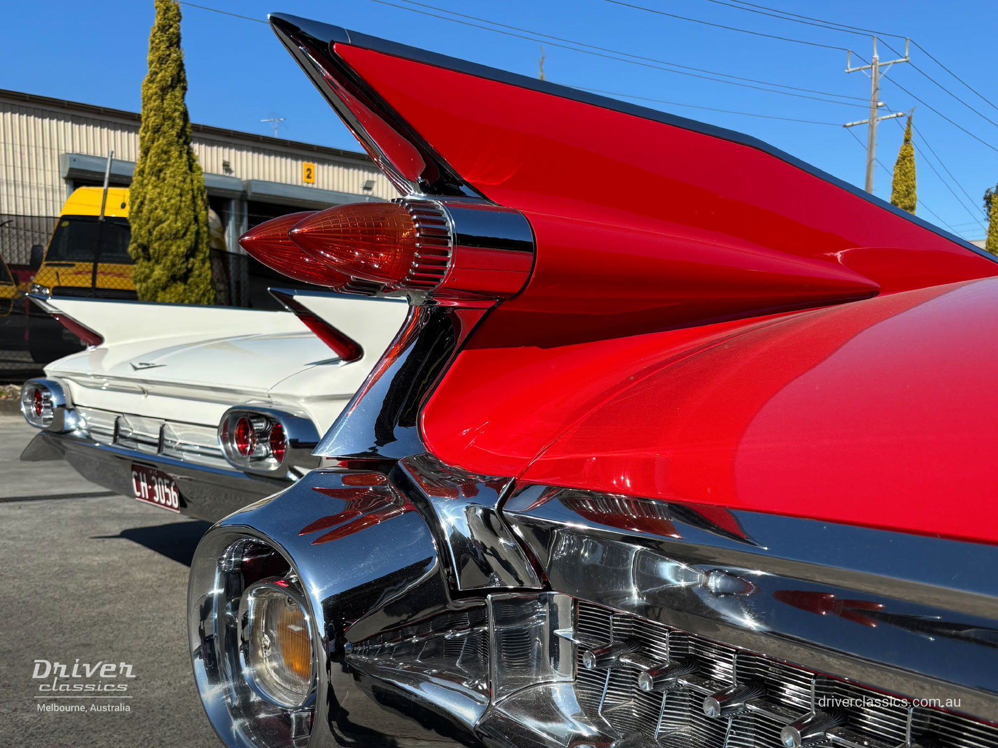 Cadillac Coupe de Ville, 1959 model, rear fin. Photo taken at Mount Waverley, VIC in September 2026