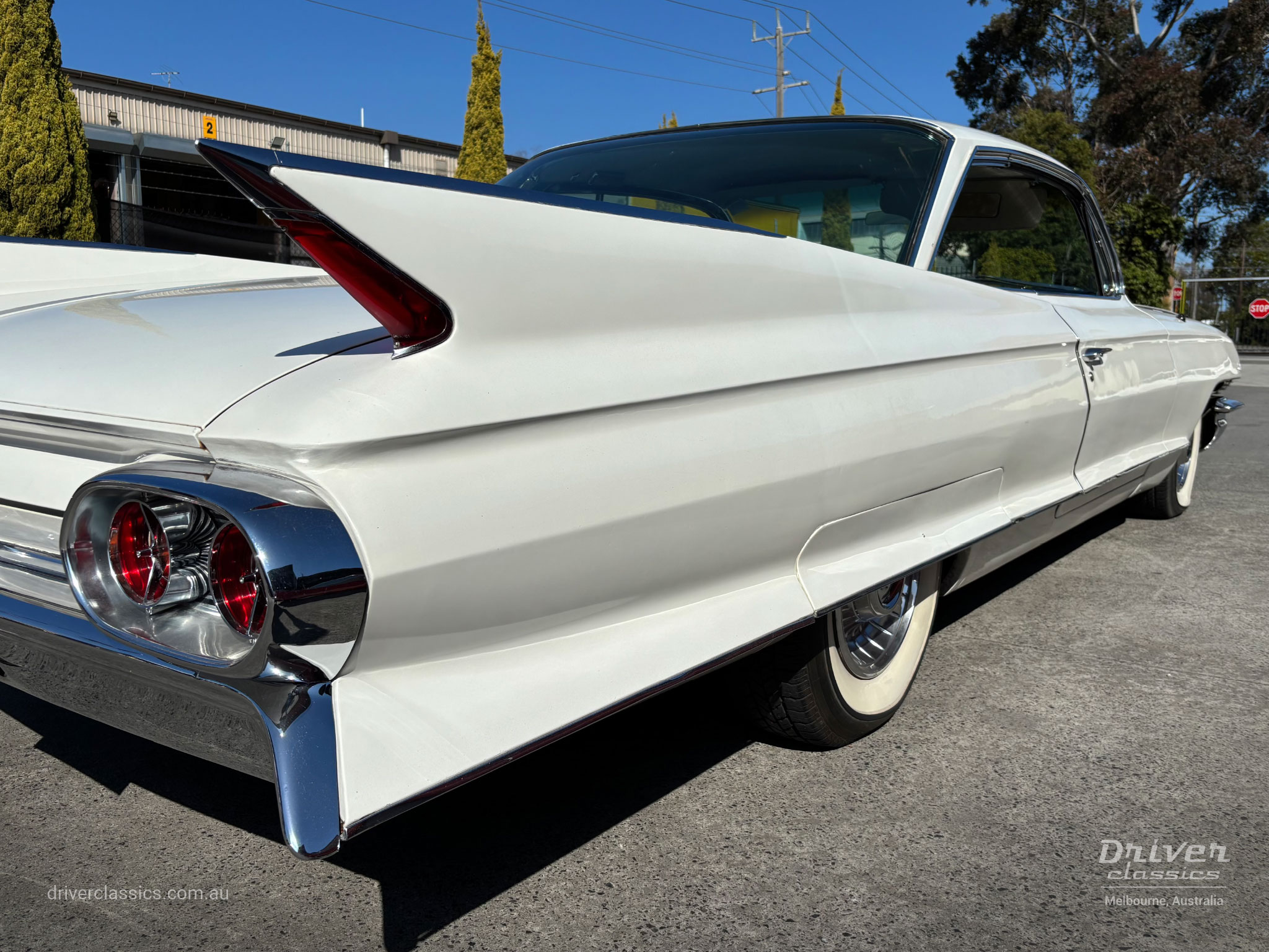 Cadillac Coupe de Ville (1961 Model), tail fin area. Photo taken at Mt Waverley VIC, September 2026