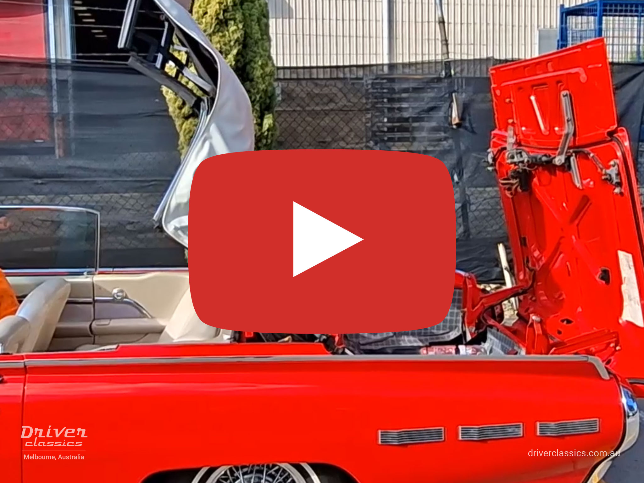 Ford thunderbird convertible, 1962 model, video of opening and closing roof. August 2026